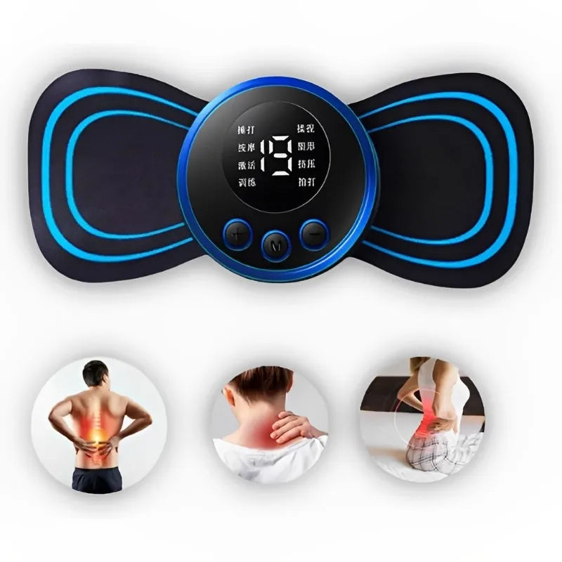 Mini massageador elétrico portátil de estimulação de pescoço EMS para alívio da dor muscular cervical