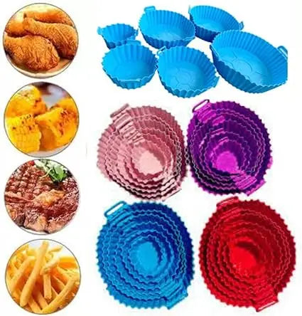 kit Com 6 capas protetoras de silicone para Airfryer redonda. Mais praticidade na sua  cozinha