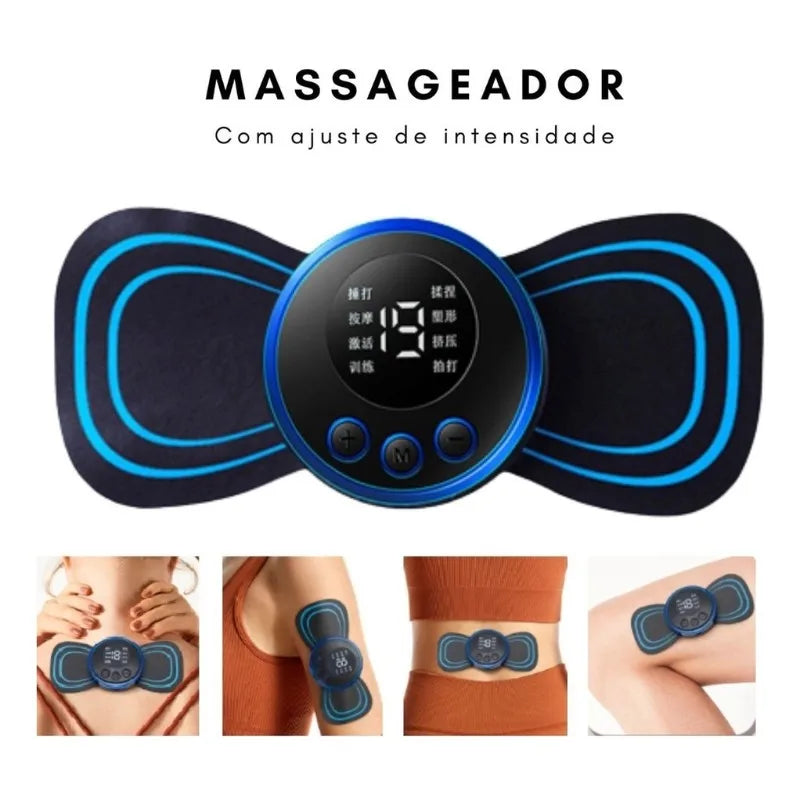 Mini massageador elétrico portátil de estimulação de pescoço EMS para alívio da dor muscular cervical